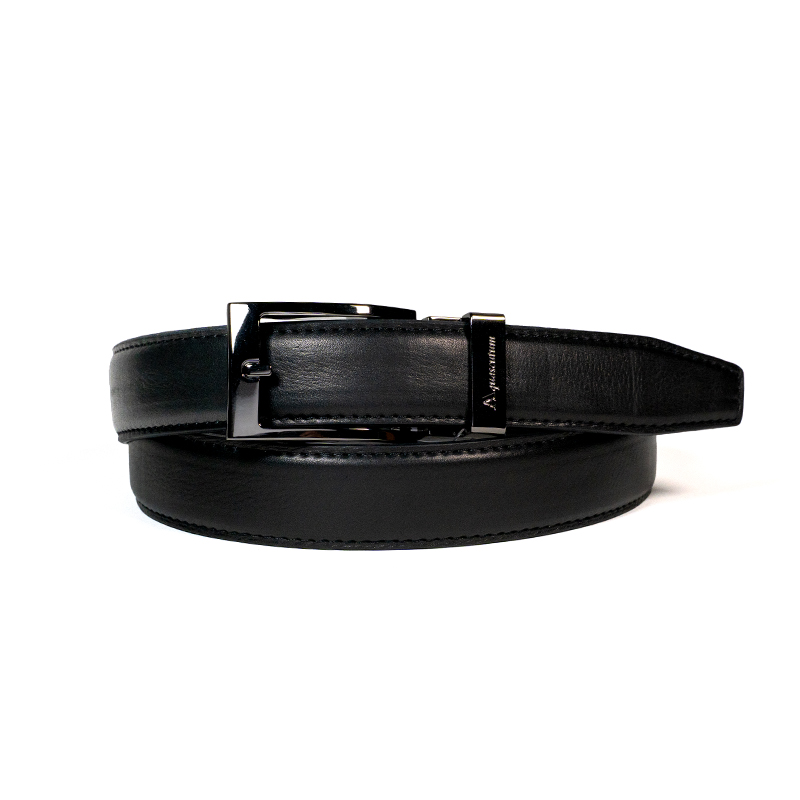 【アクアスキュータム】 ワンタッチバックル ベルト クロニッケル 日本製 サイズカット調整可