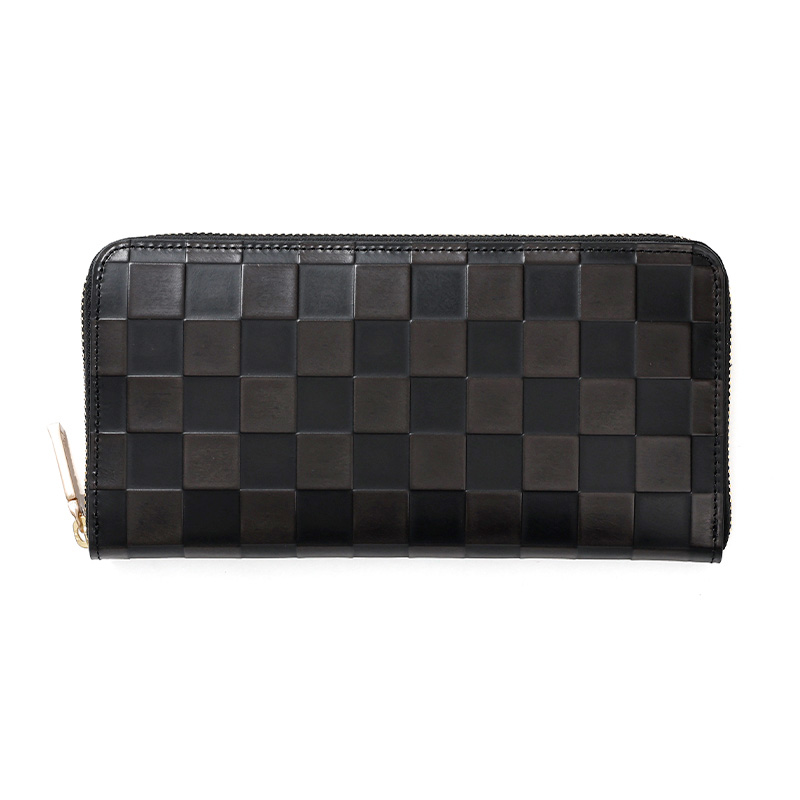 Mikado【ミカド】市松 日本製 ラウンドファスナー長財布 小銭入れ付