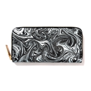 Mikado【ミカド】墨流し 日本製 ラウンドファスナー長財布 小銭入れ付