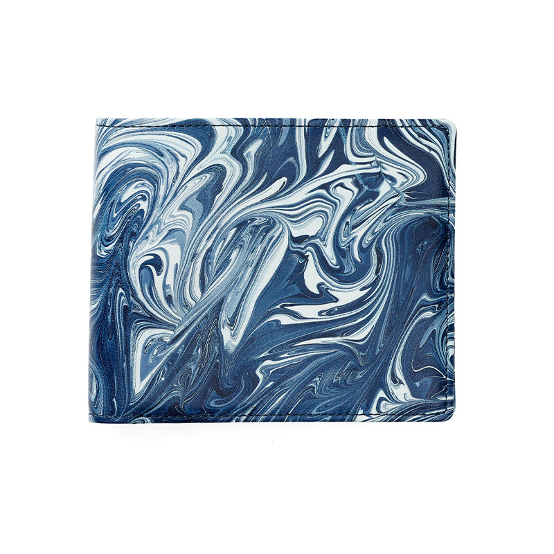 Mikado【ミカド】墨流し 日本製 二つ折り財布 小銭入れなし