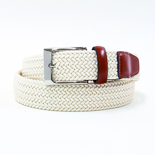 【ノストロアテュー】伸縮ストレッチ ベルト ゴルフ ゴムメッシュ イタリア製ゴム (ウエスト105cm）