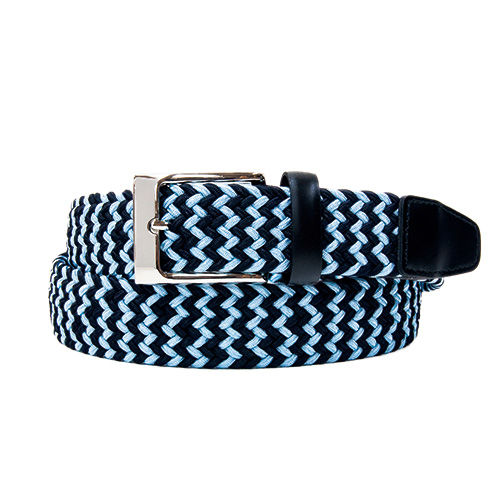 【ノストロアテュー】伸縮ストレッチ ゴムメッシュ ベルト コンビカラー (ウエスト105cm)