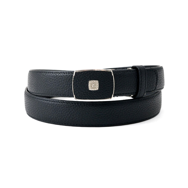 【レノマ】穴無しベルト 本革 シュリンク型押し 無段階調節 サイズ調節可能